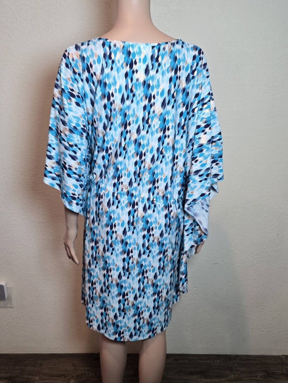 La Blanca swim coverup size 2X caftan blue gold - Picture 5 of 9